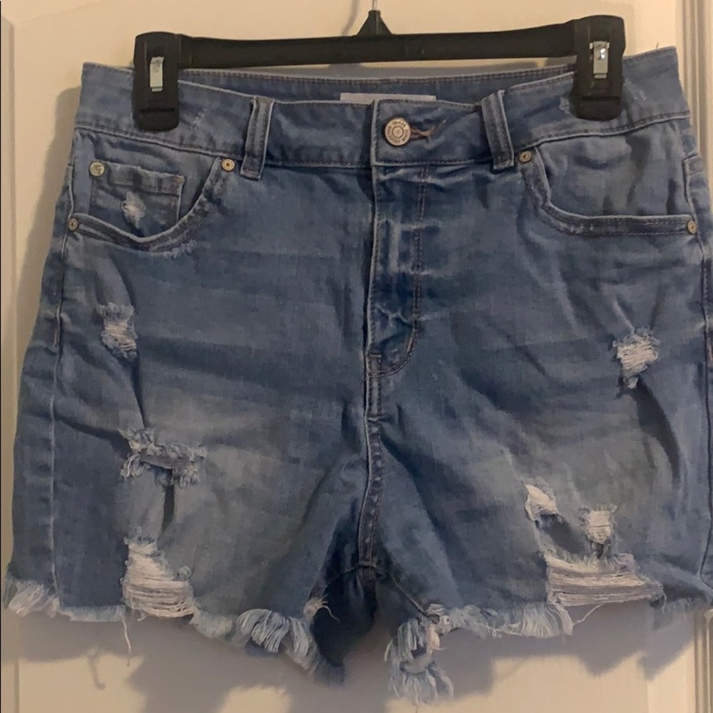 Blue denim shorts